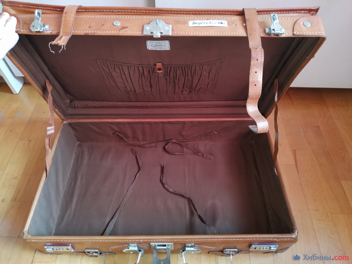 Винтажный чемодан из натуральной кожи