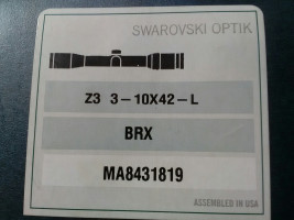 Объявление Прицел Swarovski 3-10x42 Z3 пр-во США