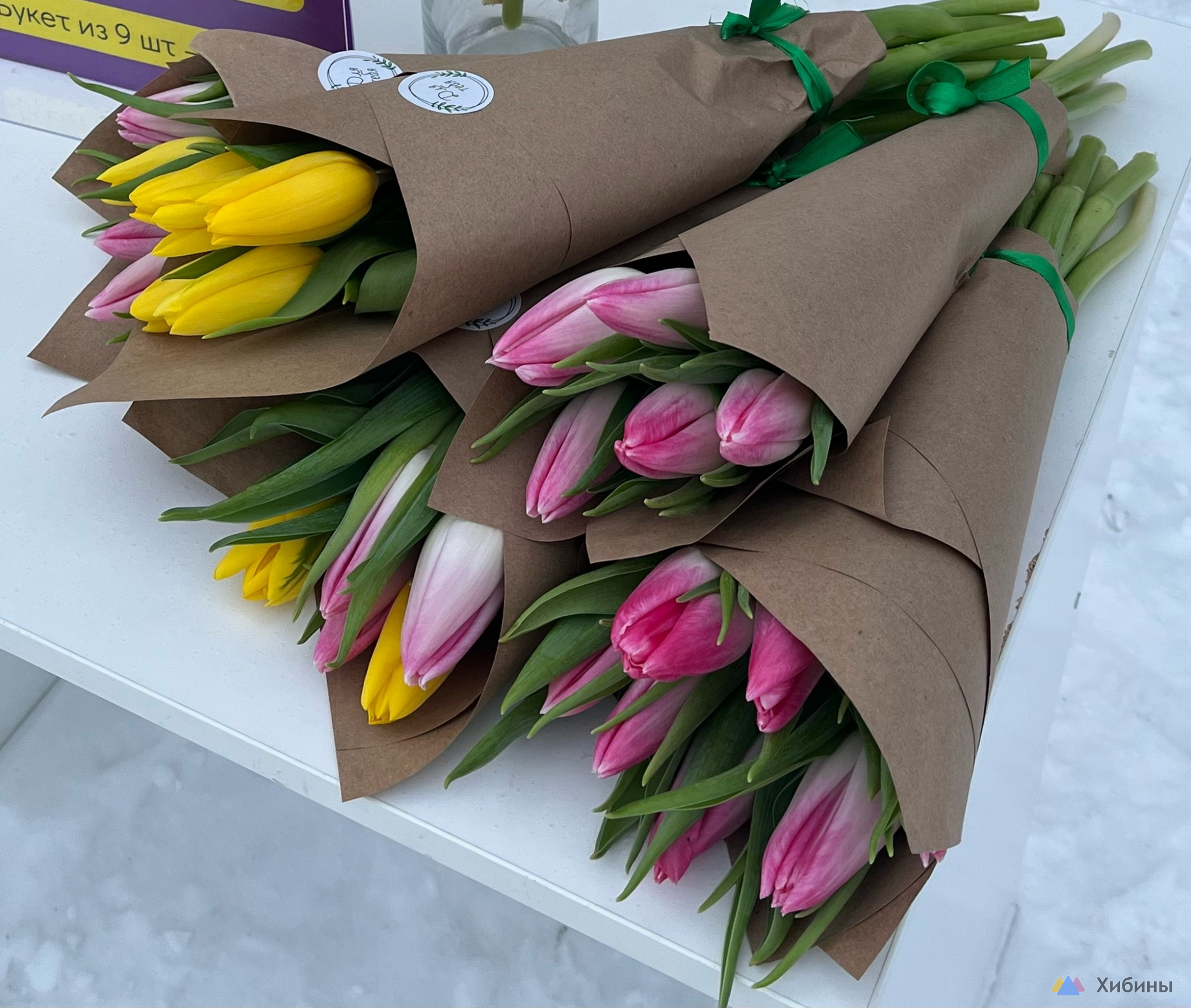 Букеты из свежих тюльпанов