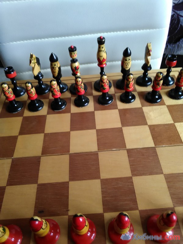 винтажные шахматы под хохлому