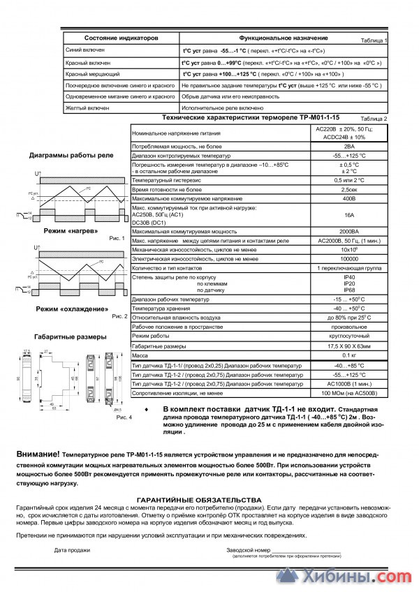 Термореле тр-М01-1-15 асdc24/AC220B ухл4