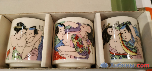Объявление Набор рюмок для сакэ, из Японии, с эротическими рисунками