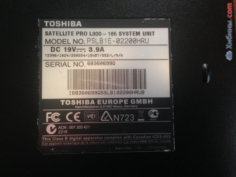 Ноутбук Toshiba L300 (15.4)