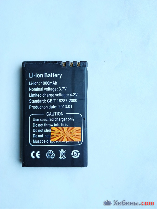Новая батарея для кнопочного телефона, 1000 mAh, GB/T 18267-2000