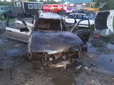 В Апатитах горел припаркованный Ford
