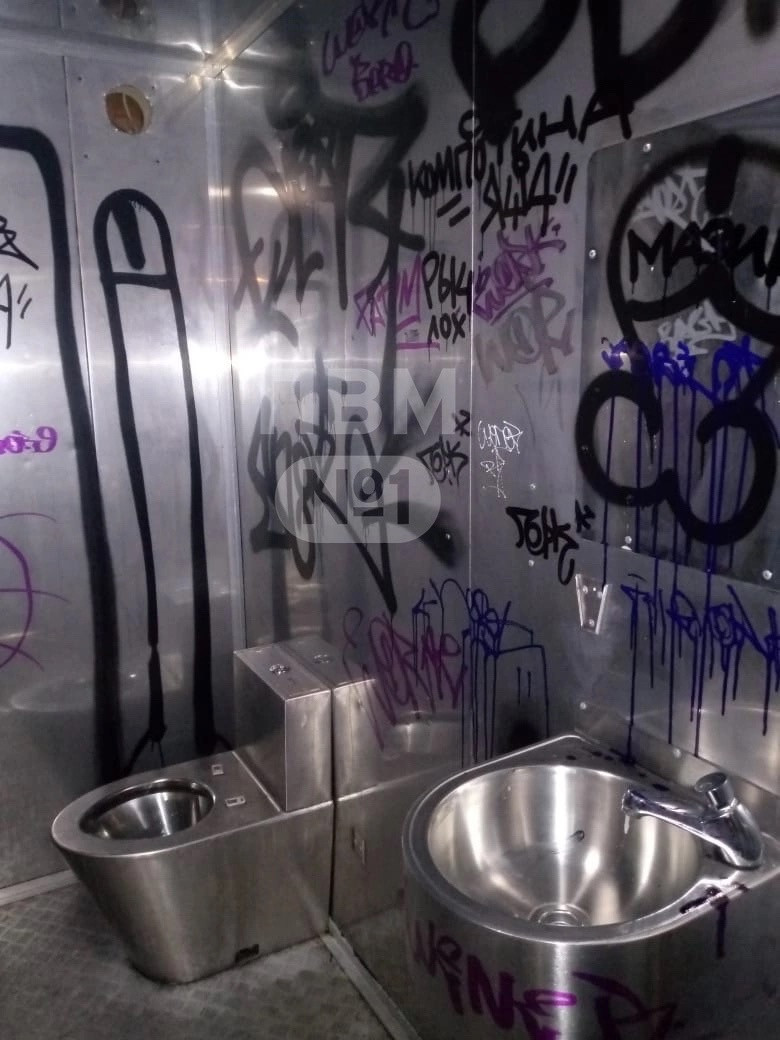 Подростки Мурманска превратили туалет на Кольском в «арт-объект»