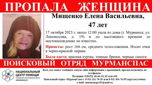 В Мурманске ищут женщину, пропавшую полмесяца назад