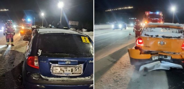 В жесткой аварии на трассе Апатиты-Кировск ранение получила женщина-пассажирка