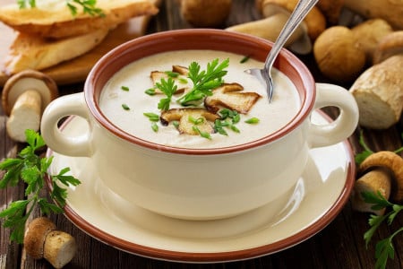 Грибной суп-пюре: идеально подходит для тех, кто придерживается ПП — готовится моментально